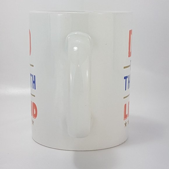 NWT Statement Mug "Dad the Myth the Legend" Quote White Blue Orange Gold Ceramic - Picture 2 of 9